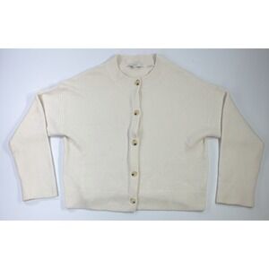 Vince Cream Knit Cardigan Sweater Button Front Womens Size XL/TG